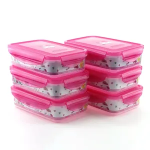 LULA 6 Pcs 800ML Preservação Frescura Armazenamento Hermético Personalizado Cor Food Container Set