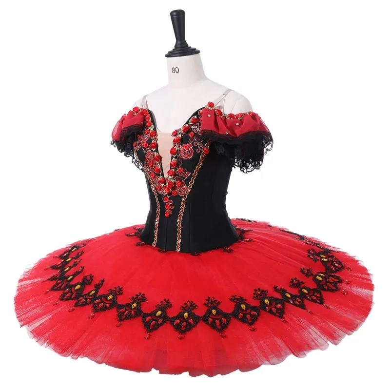 Free Ship! Red Spanish Pancake tutu ballet- tutu costumes wholesale women ballet skirt costumes red sugar plum fairy ballet tutu