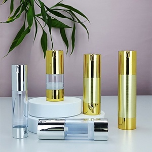 Flacon pompe airless de luxe vide 15ml 30ml 50ml, argent brillant électroplaqué UV, pour crème et lotion - Product Image 4