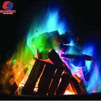 Art de flamme magique coloré pour la décoration de festival Cheminée à poudre magique avec matériau multicolore pour le camping et la fête