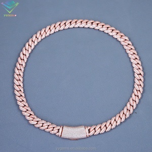 สร้อยคอแบบ Cuban Link ชุบทองคำขาว ประดับเพชร Moissanite เกรด VVS ขนาด 6-13 มม. ทำจากเงินแท้ S925 ชุบทองคำขาว สไตล์ฮิปฮอป เครื่องประดับคุณภาพสูง - Product Image 1