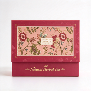Caja de Regalo Rígida Personalizada con Impresión, Papel Dorado y Forro de Terciopelo, Caja de Embalaje de Lujo para Juego de Tazas de Té - Product Image 5