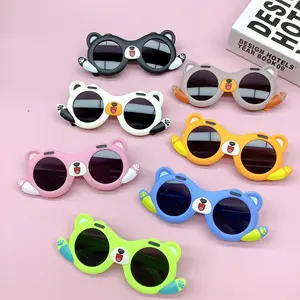 Children's cute cartoon round bear sunglasses Outdoor UV resistant sunglasses for boys and girls Decorative sunglasses