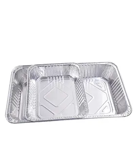 Aluminum Foil Tray Takeaway Food Packaging Container With Lids Disposable Food Storage Containers For Cooking