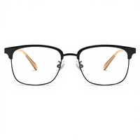 Montures de lunettes optiques Browline pour hommes et femmes, en métal et acétate, monture complète rectangulaire, unisexe, style vintage, vente en gros