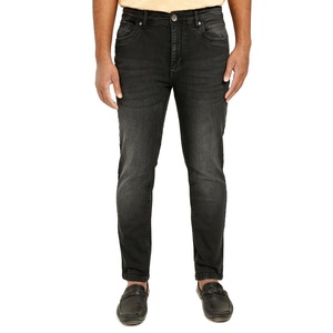Pantalones vaqueros ajustados rectos sólidos de alta calidad para hombre, estilo informal, botón de talla grande, transpirable, precio al por mayor, Bangladesh - Product Image 6