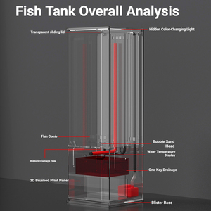 Grand aquarium en verre pour <span class=keywords><strong>la</strong></span> décoration de <span class=keywords><strong>la</strong></span> maison avec filtration à haut volume et entretien automatique - Product Image 3