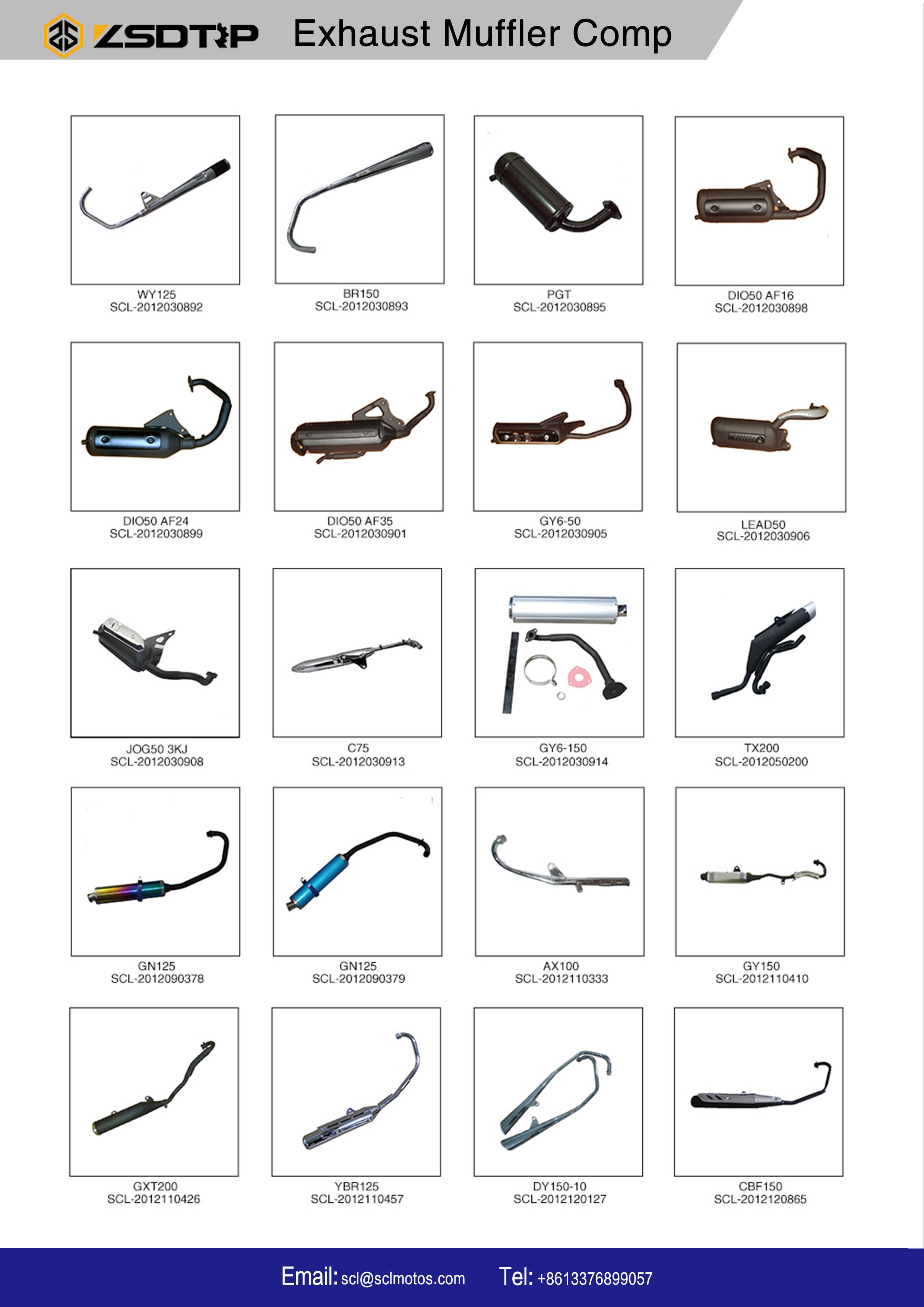 OEM No. 18305-KSM-900 Full Exhaust System for NXR125 Bros ES KS