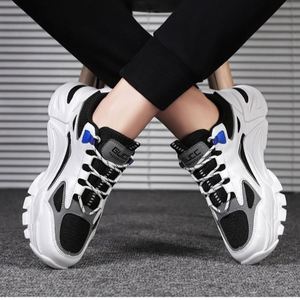 Chaussures de sport décontractées tendance pour hommes, style coréen, semelle épaisse, vente en gros, style papa, basketball, dessus en PVC et maille, caoutchouc/EVA - Product Image 2