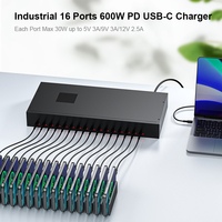 C-165PD sipolar 1U EIA hub pengisi daya USB-C standar 16 port 30W mengisi daya hingga 16 tablet, ponsel pintar