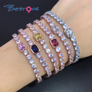 Nouveaux bracelets de créateur en gros Bracelet de tennis classique en zircon plaqué or bonbon à la mode - Product Image 2