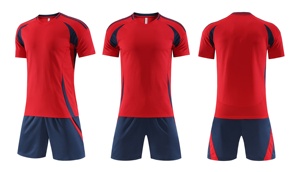Camisetas de fútbol para adultos vintage de diseño personalizado, conjuntos de entrenamiento de poliéster 100%, temporada de verano que absorbe el sudor, servicio OEM, Impresión de nombre - Product Image 2