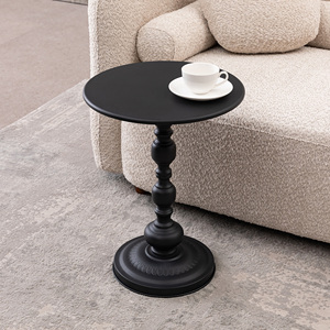 Vintage Metal Round Side Table 2P End Table For <b>Sofa</b> Bedside Nightstand Accent Decorative <b>Small</b> Space - Product Image 3
