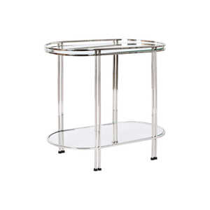 Steel <b>Mirror</b> <b>Side</b> <b>Table</b> with Chrome Finish Dimensions 70x35x63cm - Product Image 2