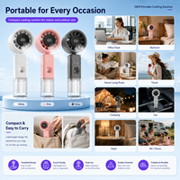 Ventilateur portable à brumisation rechargeable avec affichage numérique pour les voyages, ventilateur de pulvérisation d'eau pour l'extérieur, ventilateur de plage