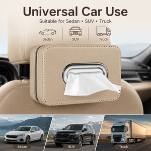Boîte à mouchoirs en cuir PU pour voiture, organiseur d'appuie-tête, porte-mouchoirs réglable, rangement pour siège arrière - Product Image 2