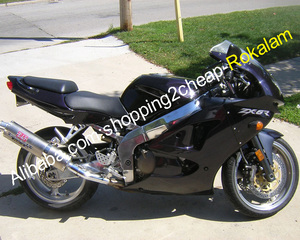Juego de carenado de ZX-6R ZX 6R para motocicleta <span class=keywords><strong>Kawasaki</strong></span> <span class=keywords><strong>Ninja</strong></span> 1998, 1999, <span class=keywords><strong>ZX6R</strong></span>, ZX636, 98, <span class=keywords><strong>99</strong></span>, 636, carrocería negra - Product Image 1