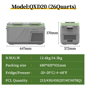 QXD20 <span class=keywords><strong>Alpicool</strong></span> compresseur voiture réfrigérateur congélateur DC 12V 24V Portable camping extérieur réfrigérateur pour voiture électrique voiture refroidisseur - Product Image 2
