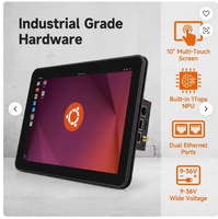 Tablette industrielle 10,1 pouces avec RS232/RS485/CAN/GPIO/4G LTE/Ubuntu 24.04 Linux, écran tactile industriel HMI 10,1 pouces