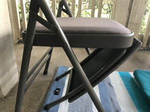 Beliebte Best Grey Auxiliary Portable Training Metall Yoga Klappstuhl mit Lendenwirbel säule - Product Image 6