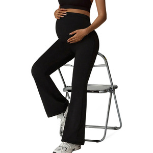 3057 Europe et États-Unis Automne <span class=keywords><strong>Hiver</strong></span> Nouveaux Pantalons Évasés Taille Haute pour Femmes Enceintes Leggings de Maternité pour le Ventre et les Hanches - Product Image 1