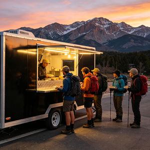 Remorque de cuisine mobile de 16 pieds pour la vente de snacks, hot-dogs, hamburgers, pizzas, churros, BBQ, personnalisable, résistante à la rouille, remorquable, pour la vente de <span class=keywords><strong>nourriture</strong></span> de rue - Product Image 2