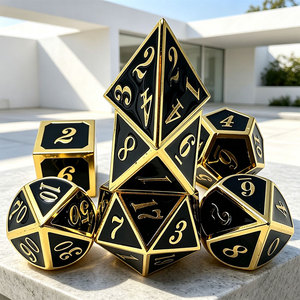 Dés Métalliques Anciens de Haute Qualité D20 Taille 16mm, Lot de 7 Pièces, Logo Personnalisé, Vente en Gros Usine pour RPG Dungeons & Dragons - Product Image 5
