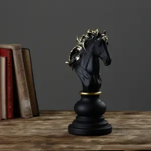 도매 수지 클래식 대형 체스 3 팩 체스 왕 여왕 기사 동상 조각
