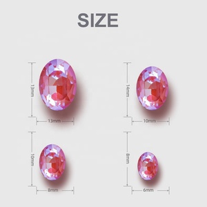 ใหม่มาถึง K9 แก้ว AB คริสตัลรูปไข่ Rhinestone สำหรับอุปกรณ์เสริม - Product Image 5