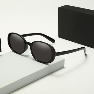 Gafas de sol retro marrones para mujer, montura de PC, montura completa, protección UV400, clase 2, lentes de sol aptas para rostros redondos - Product Image 3