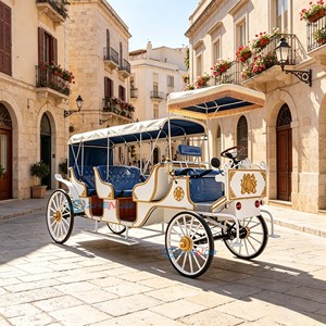 Carroza Eléctrica Turística de Color Personalizado, Estructura de Acero, Tres Filas de Asientos, 8 Pasajeros, Elegante, Vintage, para Bodas y Parques Temáticos - Product Image 1