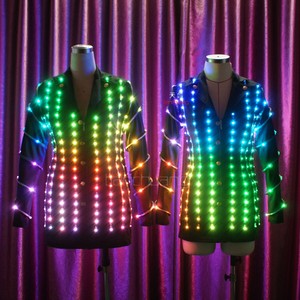 Veste LED futuriste lumineuse RGB pour femme, costume de scène pour DJ, danseuse, boîte de nuit, festival, concert, spectacle - Product Image 6