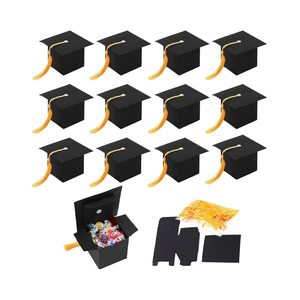 Inspirational eco-friendly materiali riciclati scatola di caramelle <span class=keywords><strong>per</strong></span> la laurea PhD scatola <span class=keywords><strong>regalo</strong></span> di carta Kraft nera con Glitter spugna fodera - Product Image 1