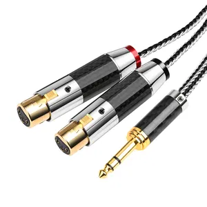 ATAUDIO-sistema de Audio de alta gama, Conector estéreo de 6,5mm a Cables Aux hembra o macho de 2x LR, amplificador hifi, cable de conexión