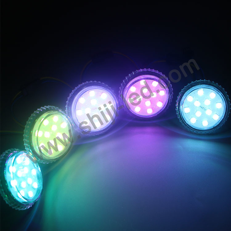 50mm Auto Programmed DC24V Amusement Cabochon Bulb Carnival Pixel Led 12 Pixels for Amusement Park