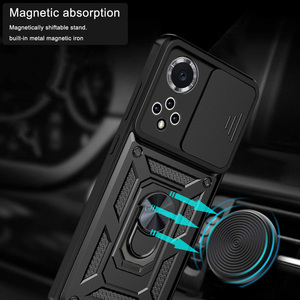 Funda trasera de PC + TPU de buena calidad para <span class=keywords><strong>Huawei</strong></span> <span class=keywords><strong>Nova</strong></span> <span class=keywords><strong>9</strong></span> con soporte de anillo y cubierta de cámara deslizante, y hierro magnético. - Product Image 3