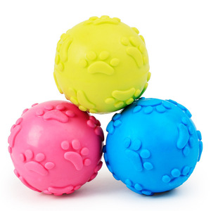 Footprint Sound <b>Ball</b> Rubber <b>Dog</b> Chew Toy Biting Teeth Grinding Resistance Interactive Training Toy 6.5cm - Product Image 2