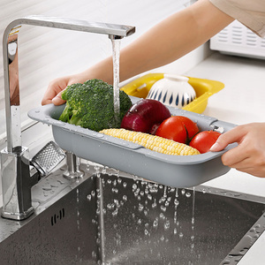 Aggiornamento lavello da cucina scolapasta espandibile scolapasta regolabile in due diverse forme nuovo prodotto <span class=keywords><strong>con</strong></span> cesto materiale PP - Product Image 5