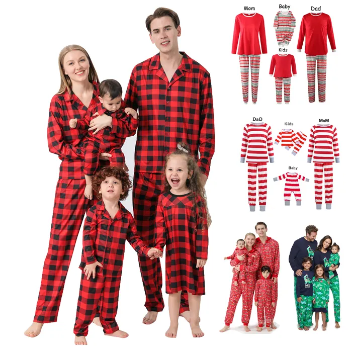 Pijamas de natal para crianças, pijamas de natal para bebês, personalizados, em branco, natal, pijama que corresponde a família, natal