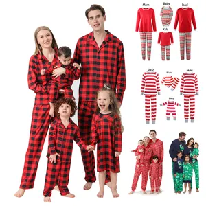 圣诞睡衣儿童婴儿定制空白圣诞睡衣搭配家庭圣诞睡衣