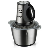 Robot culinaire électrique multifonction avec quatre lames en acier inoxydable ultra-affûtées, mixeur, hachoir à ail et poivre