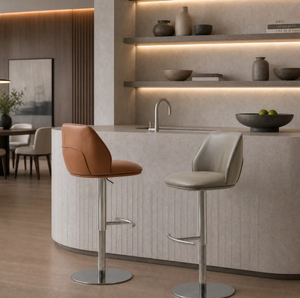 Silla de <span class=keywords><strong>Bar</strong></span> Moderna y Sencilla con Respaldo de Corte <span class=keywords><strong>Diagonal</strong></span> en Cuero, Silla Alta Ajustable para Isla de Cocina, Silla de <span class=keywords><strong>Bar</strong></span> Comercial y Doméstica - Product Image 3