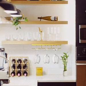 Support mural pour verres à vin, design minimaliste, pour usage domestique, capacité de 10 à 24 verres à pied - Product Image 3