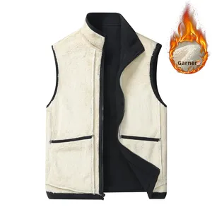 Gilet d'hiver pour <span class=keywords><strong>homme</strong></span>, chaud, décontracté, col montant, polaire <span class=keywords><strong>sans</strong></span> manches, polaire double face, fermeture éclair, <span class=keywords><strong>veste</strong></span> transfrontalière - Product Image 3