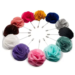 Tissu personnalisé À La Main Rose Doré Laisse Broche Boutonnière Hommes Épinglette Fleur Pour Costume