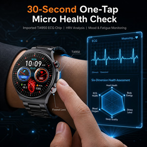 Hochwertige Smartwatch zur Gesundheitsüberwachung mit BMI-, Körperfett-, HRV- und Temperaturmessung für Wellness-Check zu Hause - Product Image 2