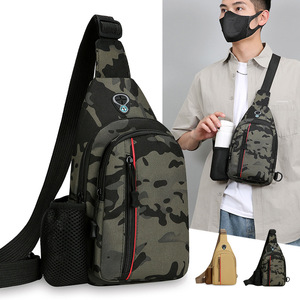 Sac de poitrine multifonctionnel en tissu Oxford pour homme, kaki, imperméable, pour les loisirs et les activités de plein air, collection Printemps 2025 - Product Image 5