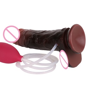 SXXY 7 Inches Silicone Flexible Dildo Squirting Realistic Dildo Black Artificial Penis <b>Masturbate</b> Sex Toy for Women - Product Image 1