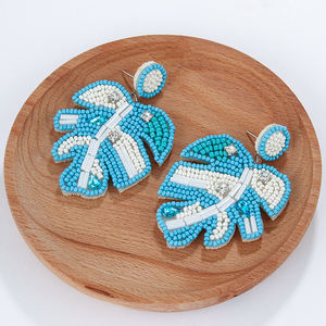 ต่างหูเม็ดกลม <span class=keywords><strong>Monstera</strong></span> รูปใบไม้ทำด้วยมือ2024ต่างหูแฟชั่นใหม่สำหรับผู้หญิงเครื่องประดับ - Product Image 3