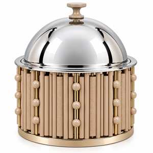 Recipiente para buffet de acero inoxidable con diseño moderno y bandeja para alimentos, ideal para hoteles, restaurantes y servicios de catering. - Product Image 1
